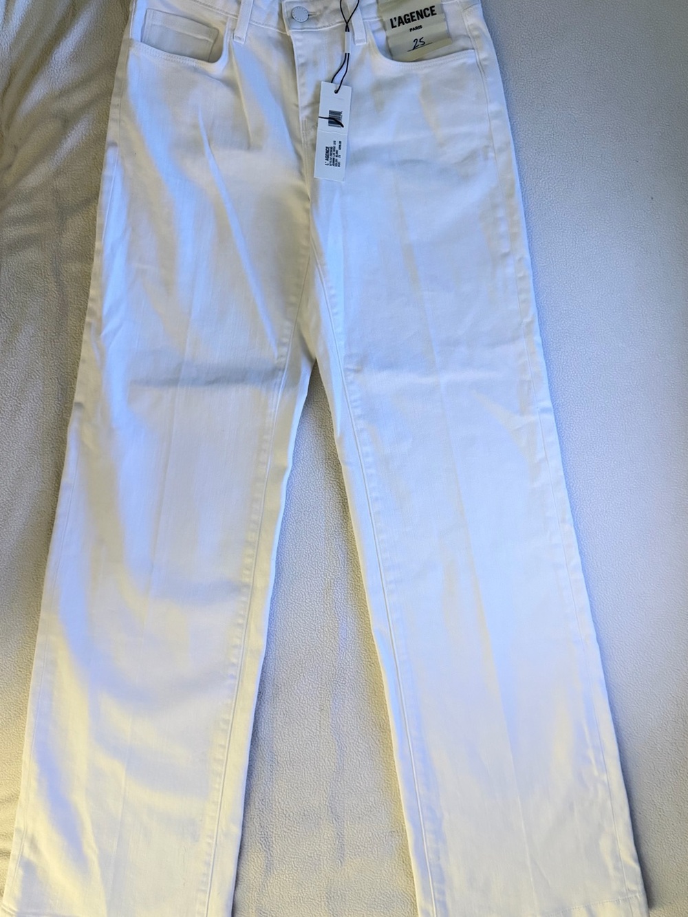 L’AGENCE Joanne Low Rise Wide Leg Jeans Size 25 Blanc White NWT - Picture 9 of 10